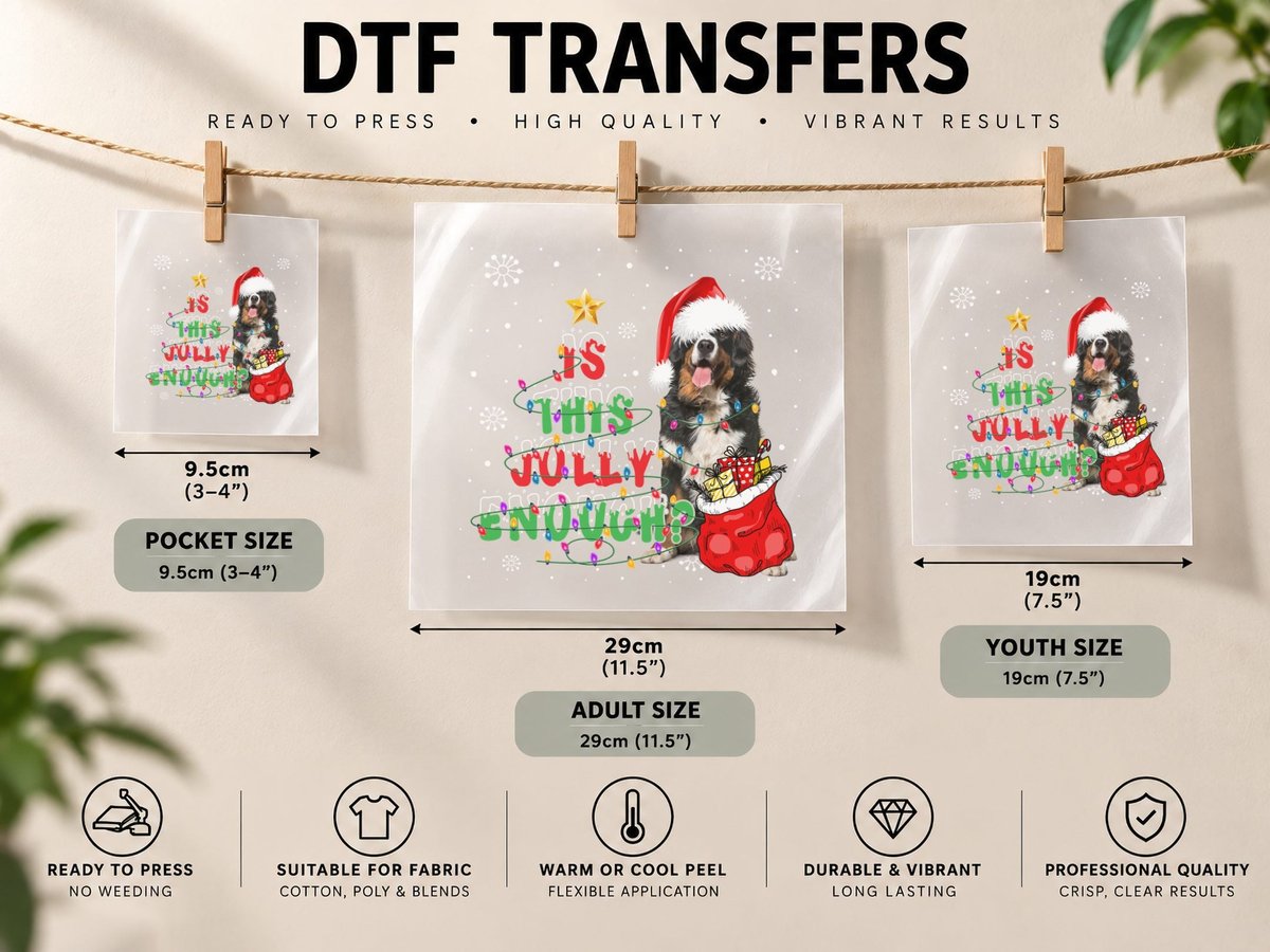 Christmas Dog, Festive Holiday Print, Pet Lover DTF Transfer Iron On