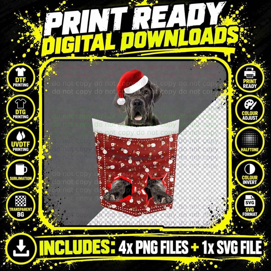 Christmas Dog in Gift Bag T-Shirt, Festive Pet Lover Png SVG Digital Bundle