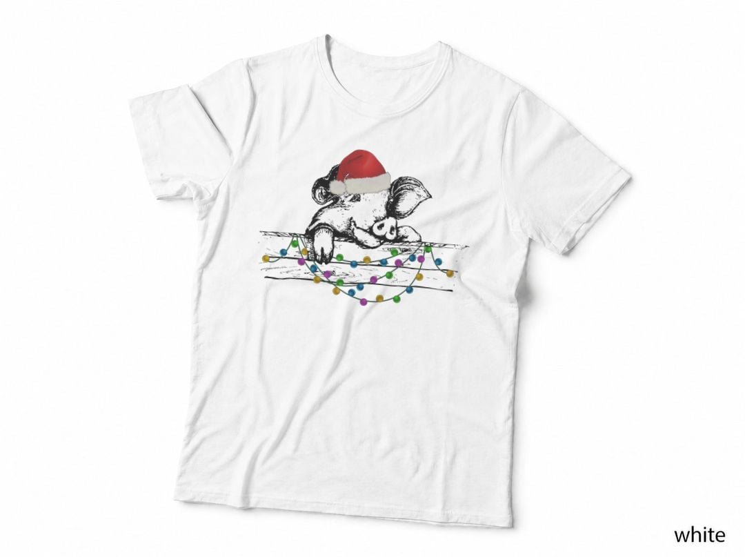 Christmas Elephant with Lights T-Shirt, Festive Holiday Style