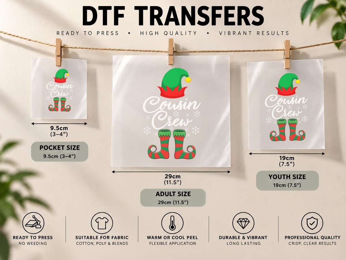 Christmas Elf Hat, Festive Holiday Theme DTF Transfer Iron On