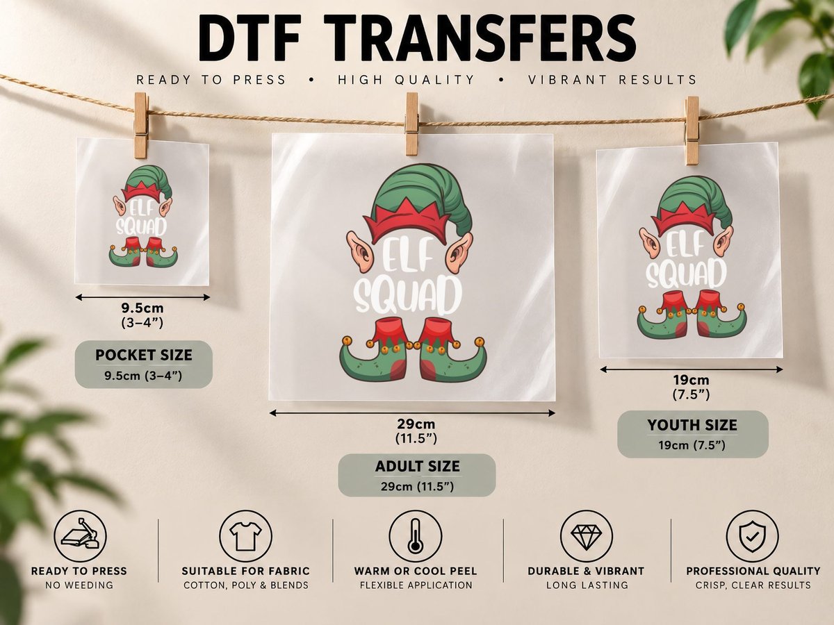 Christmas Elf Hat, Festive Holiday Theme, Xmas Party Wear DTF Transfer Iron On