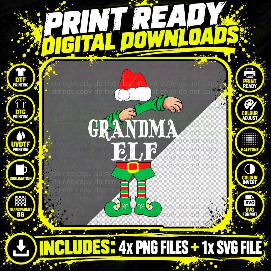 Christmas Elf T-Shirt, Festive Holiday Print Png SVG Digital Bundle