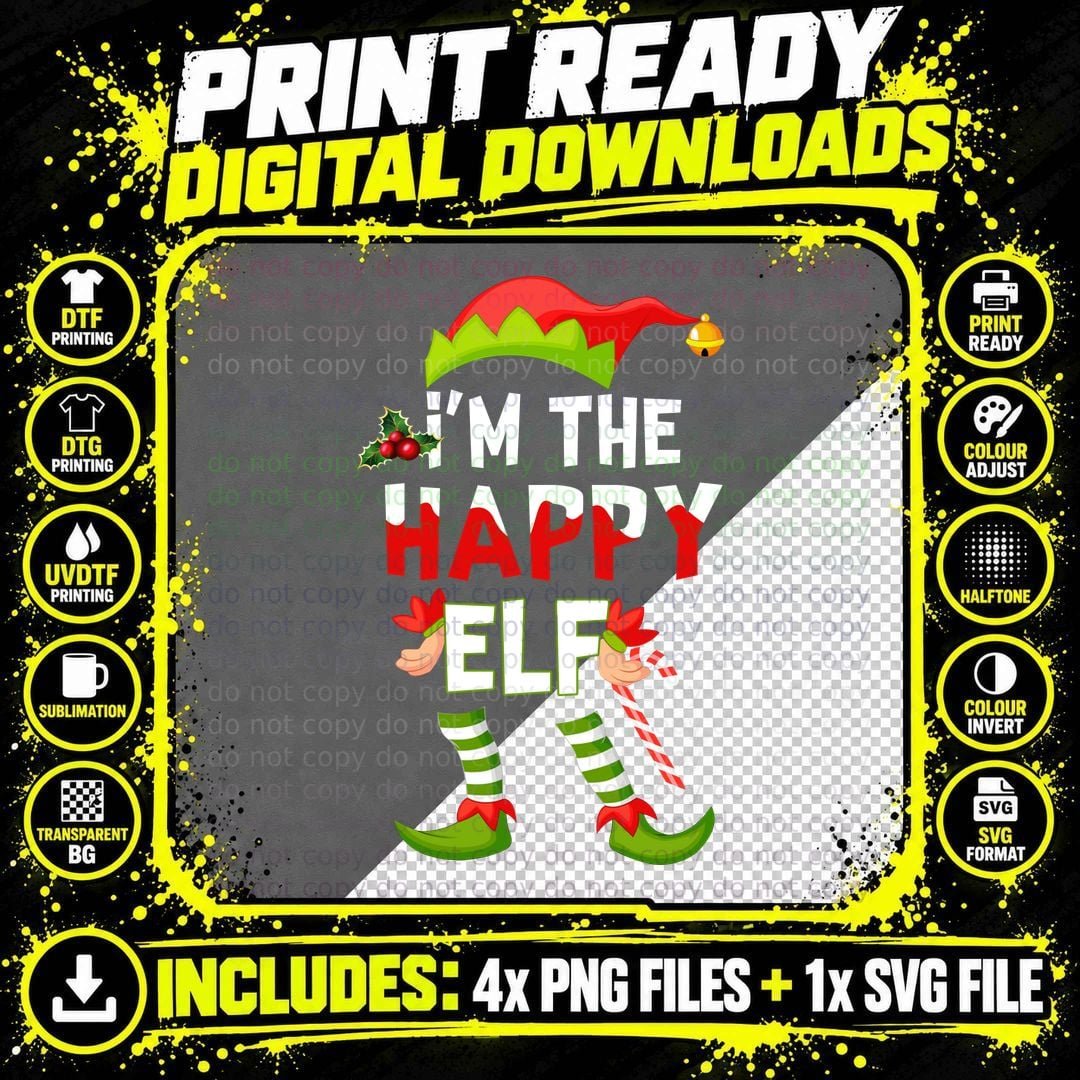 Christmas Elf T-Shirt, Festive Holiday Theme Png SVG Digital Bundle
