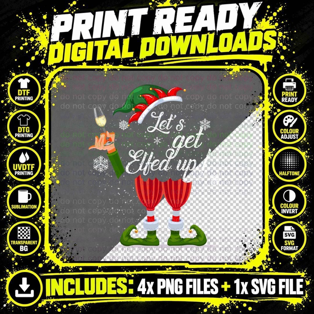 Christmas Elf T-Shirt, Festive Holiday Theme Png SVG Digital Bundle