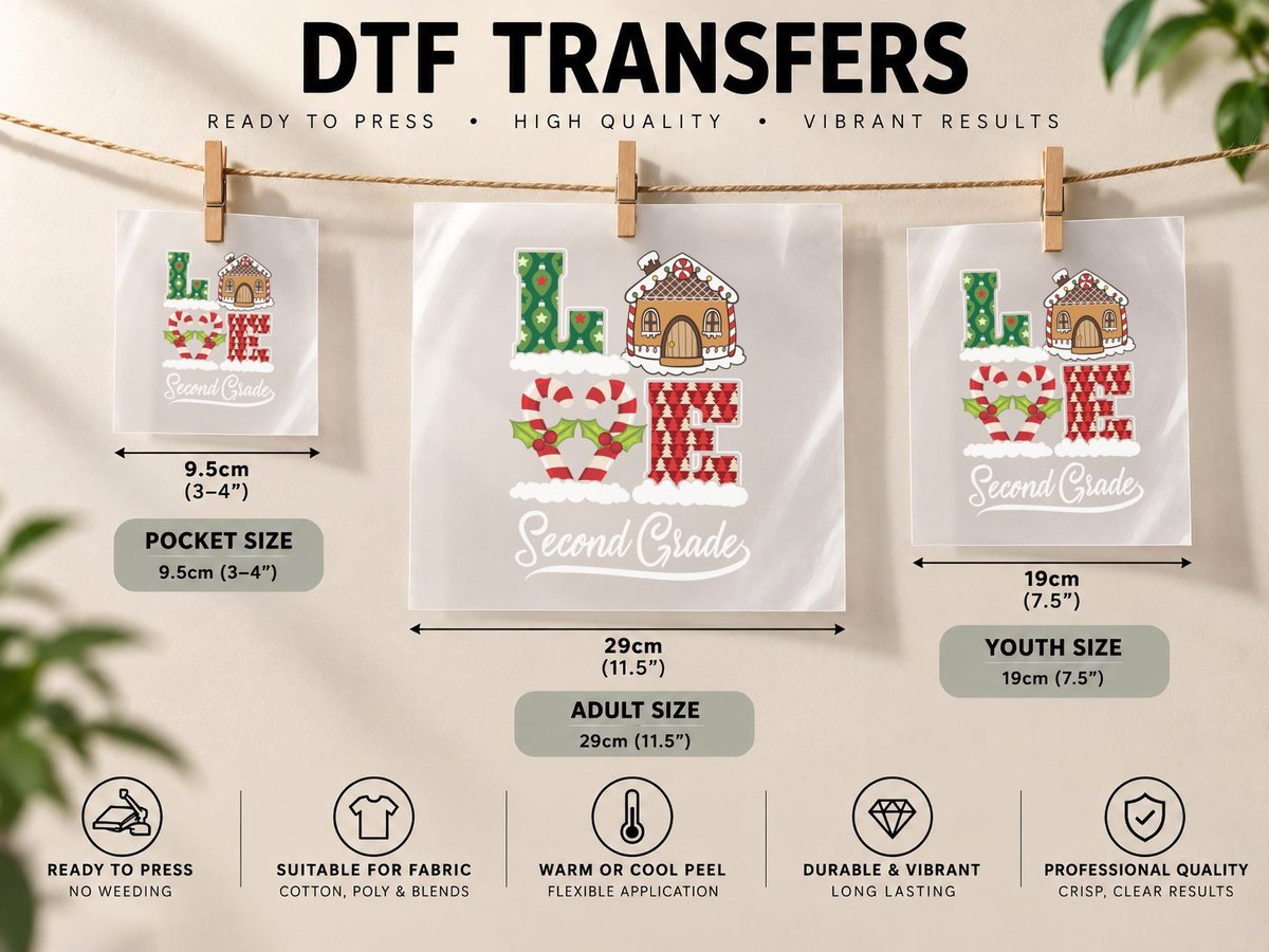 Christmas Gingerbread House, Festive Holiday Style DTF Transfer Iron On