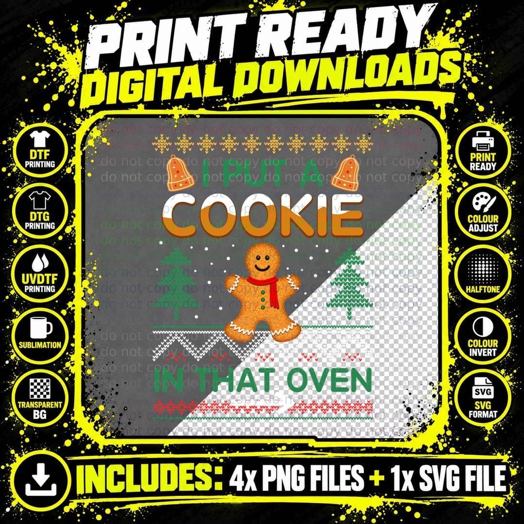 Christmas Gingerbread Man T-Shirt, Festive Holiday Style Png SVG Digital Bundle