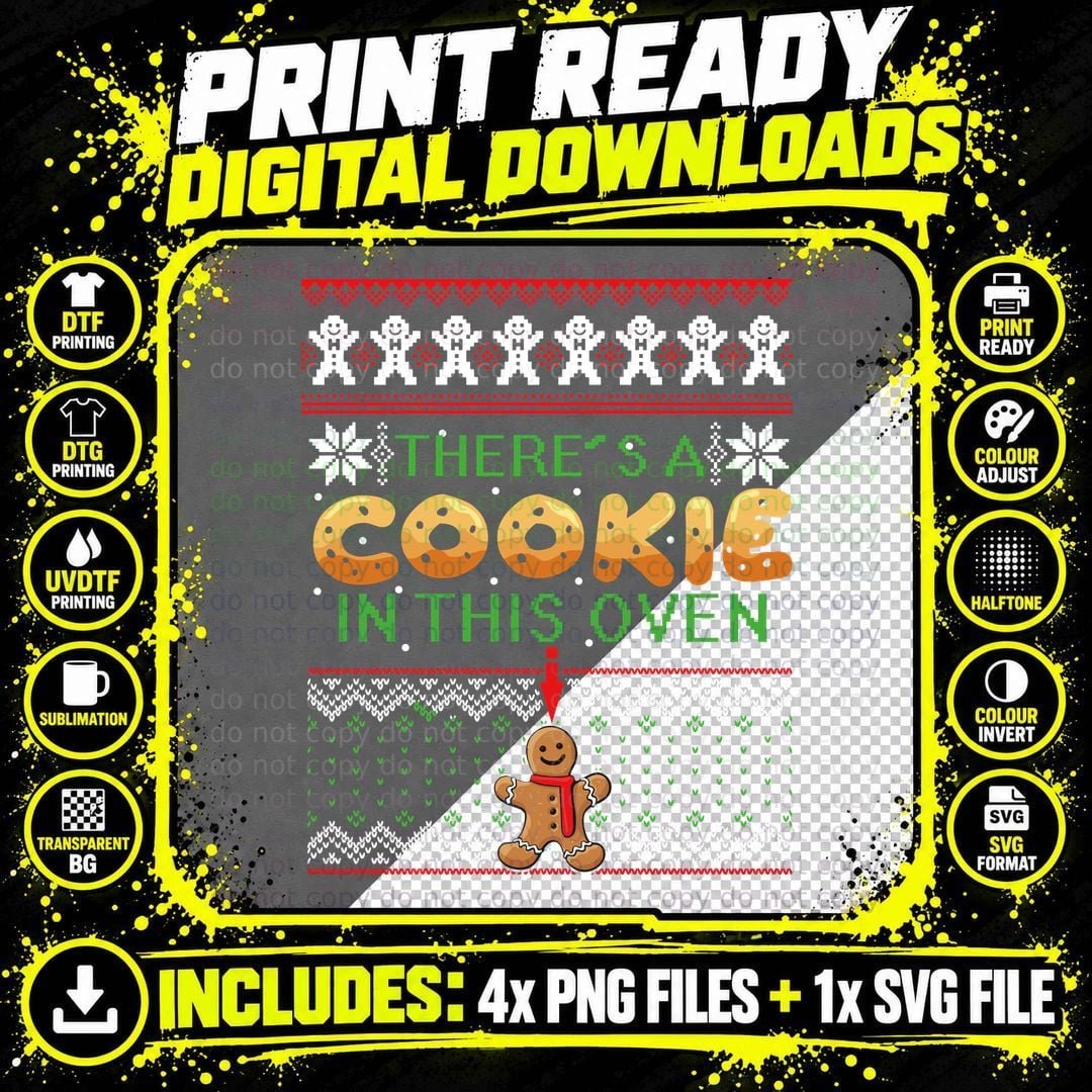 Christmas Gingerbread Wife T-Shirt, Ugly Sweater Style Png SVG Digital Bundle