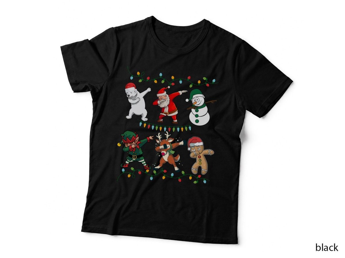 Christmas Holiday Dabbing Characters T-Shirt, Festive Holiday Style
