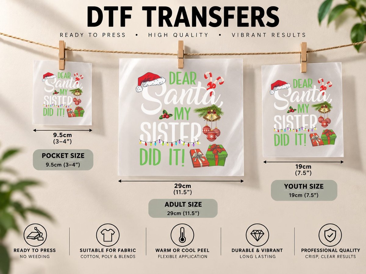 Christmas Holiday Typography, Festive Quotes Design DTF Transfer Iron On