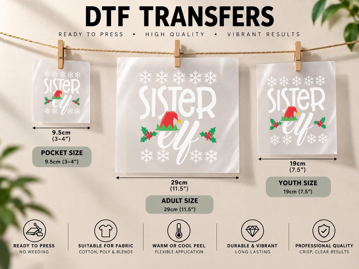 Christmas Holly Berry, Festive Holiday Style DTF Transfer Iron On
