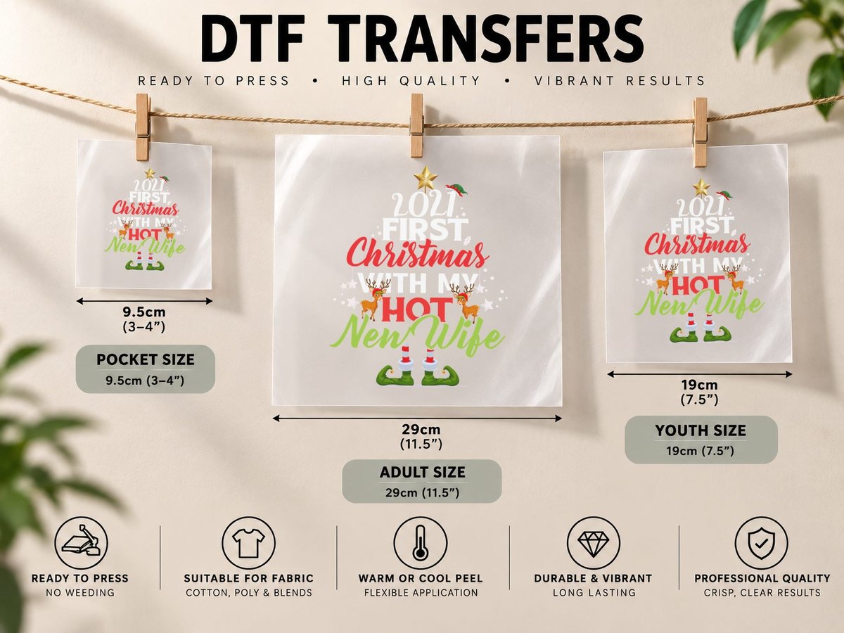 Christmas Hot New Wife, Holiday Humor, Funny Christmas DTF Transfer Iron On