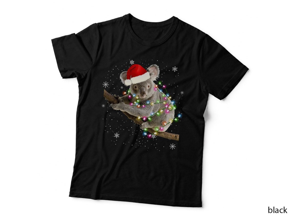 Christmas Koala T-Shirt, Festive Animal Design, Pet Lover Apparel