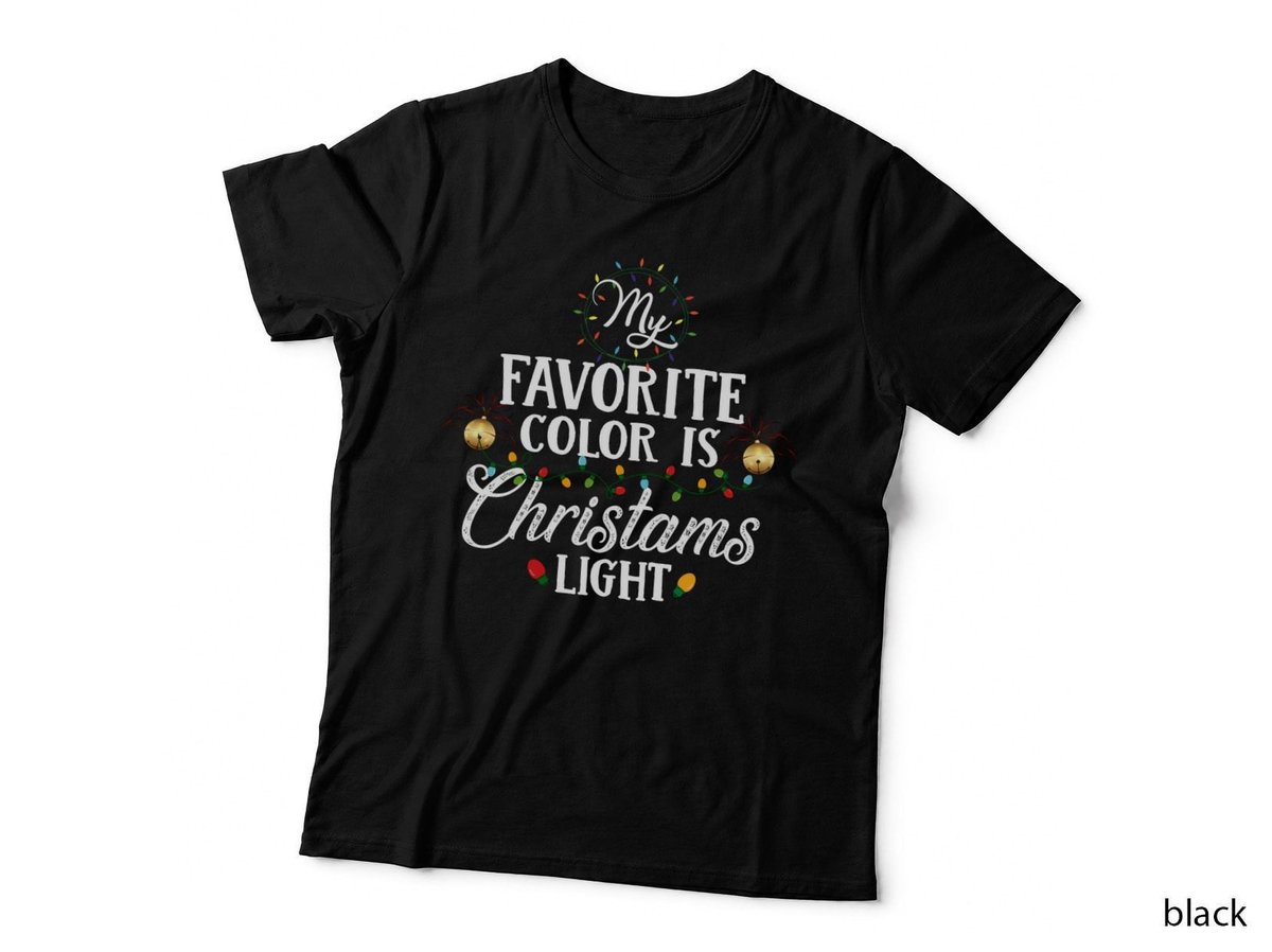 Christmas Lights Garland T-Shirt, Festive Holiday Design, Holiday Vibes