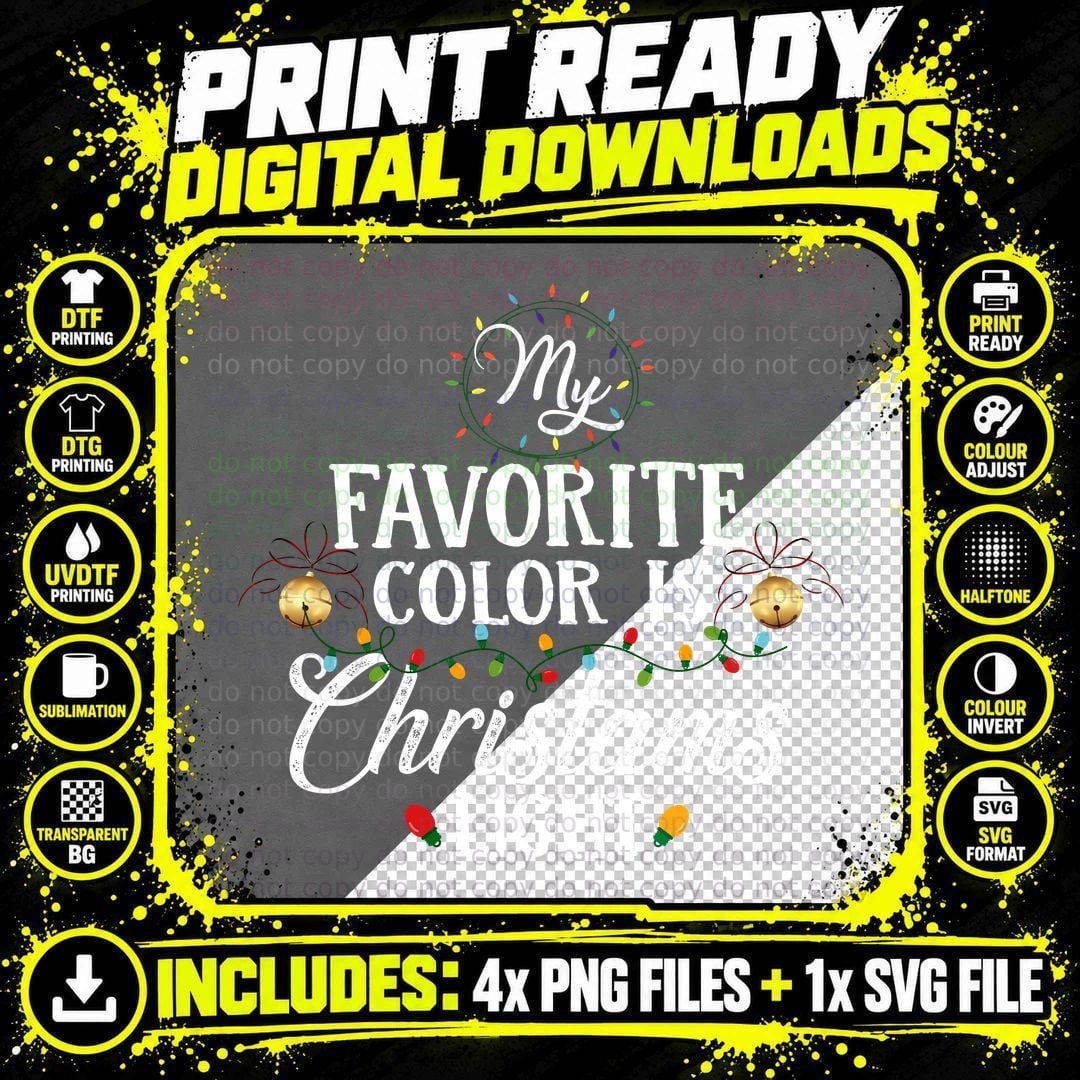 Christmas Lights Garland T-Shirt, Festive Holiday Design Png SVG Digital Bundle