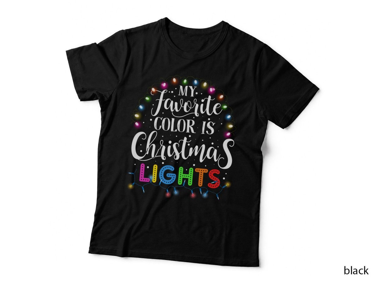 Christmas Lights T-Shirt, Festive Holiday Design, Holiday Vibes