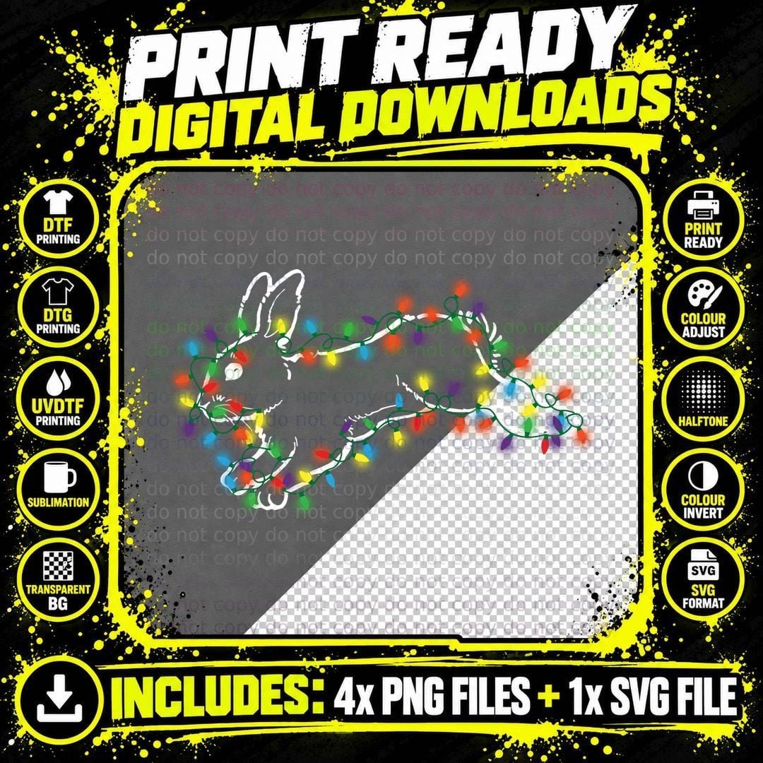 Christmas Lights T-Shirt, Festive Holiday Print Png SVG Digital Bundle