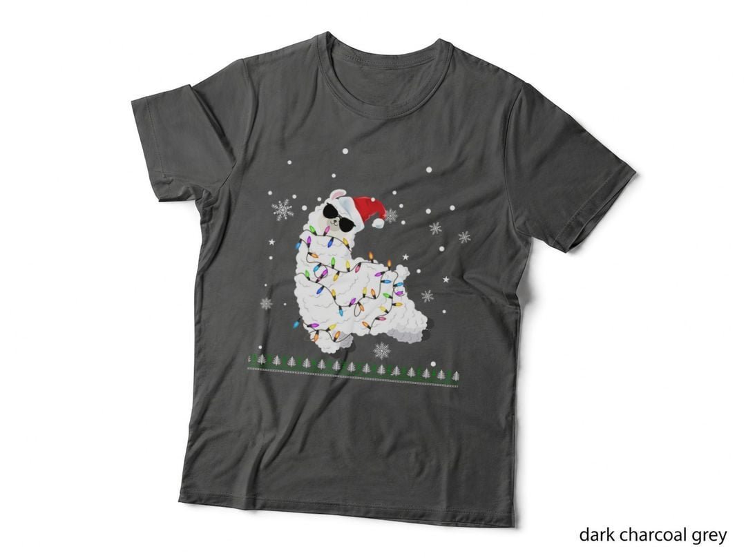 Christmas Llama T-Shirt, Festive Holiday Design, Pet Lover Apparel