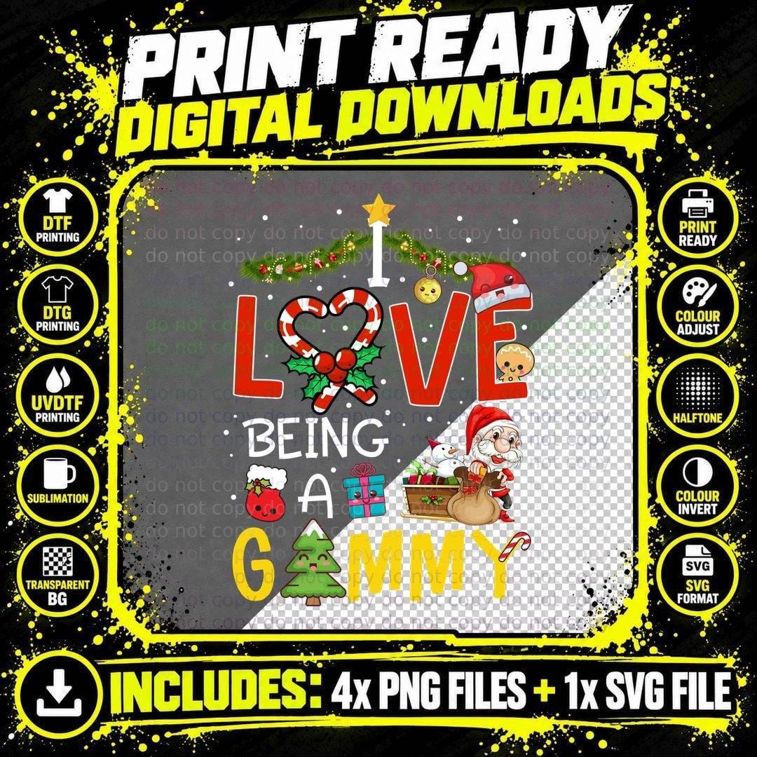 Christmas Love Gummy T-Shirt, Festive Holiday Print Png SVG Digital Bundle