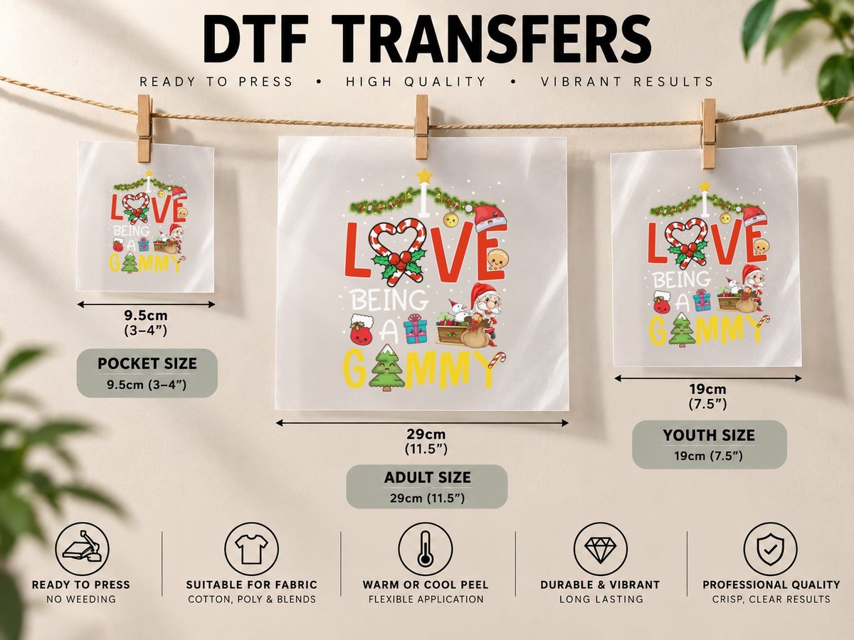 Christmas Love Gummy, Festive Holiday Print, Xmas Gift Idea DTF Transfer Iron On