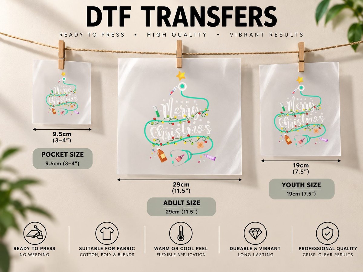 Christmas Medical Tree, Festive Healthcare Theme DTF Transfer Iron On