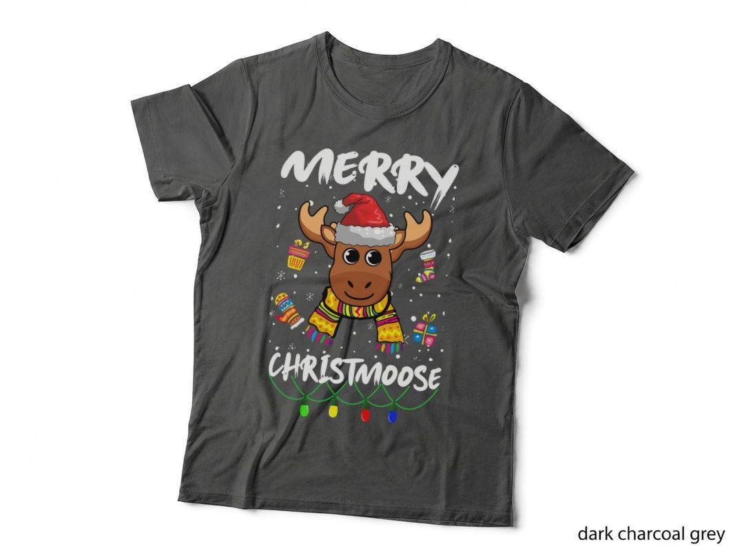 Christmas Moose T-Shirt, Festive Holiday Theme, Pet Lover Apparel