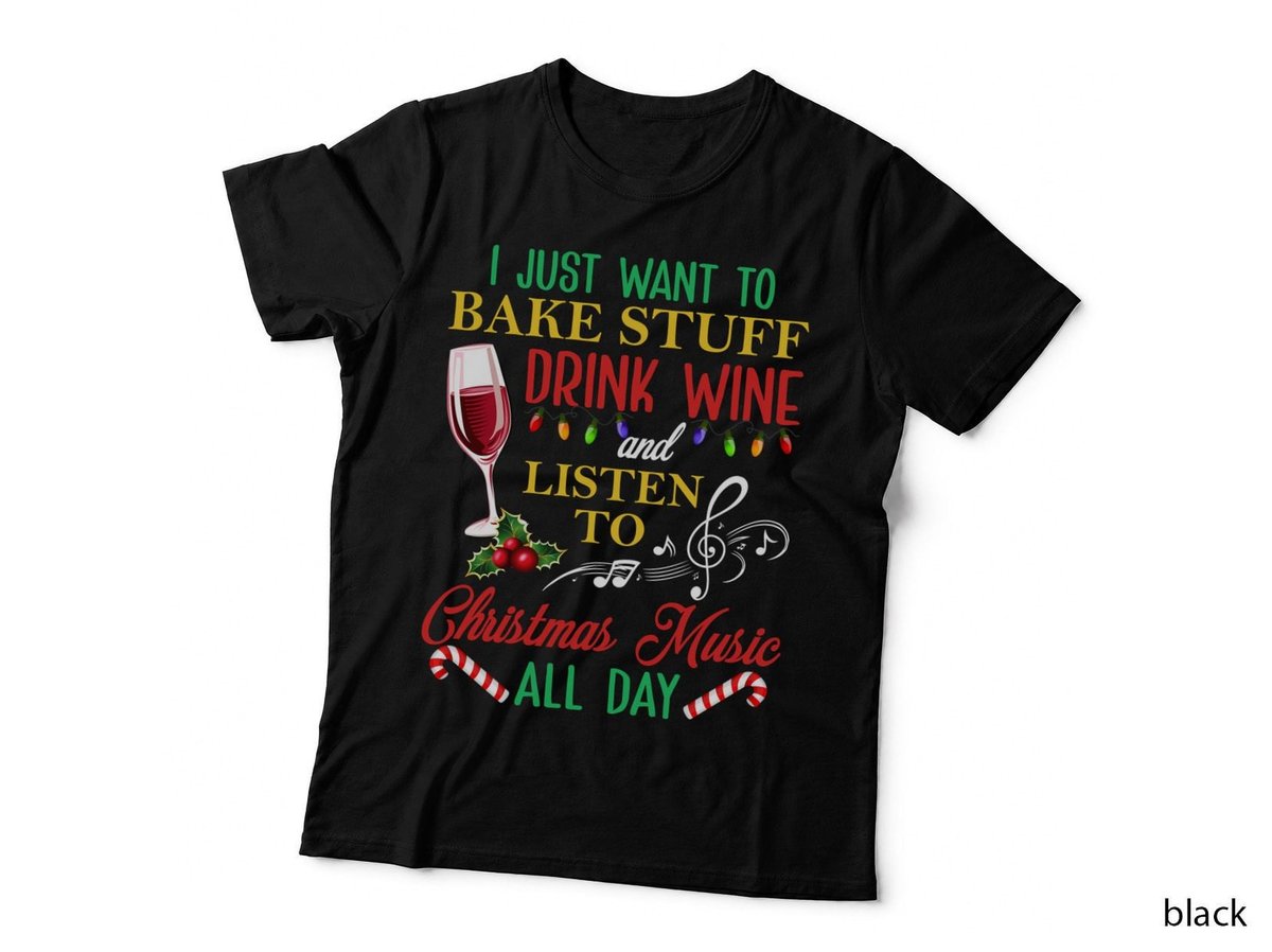 Christmas Music T-Shirt, Festive Holiday Theme, Music Lover Style