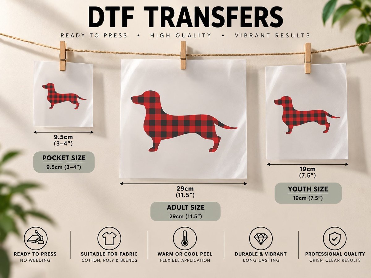 Christmas Pajama Dachshund Dog Dogs Pajamas Xmas Gifts DTF Transfer Iron On