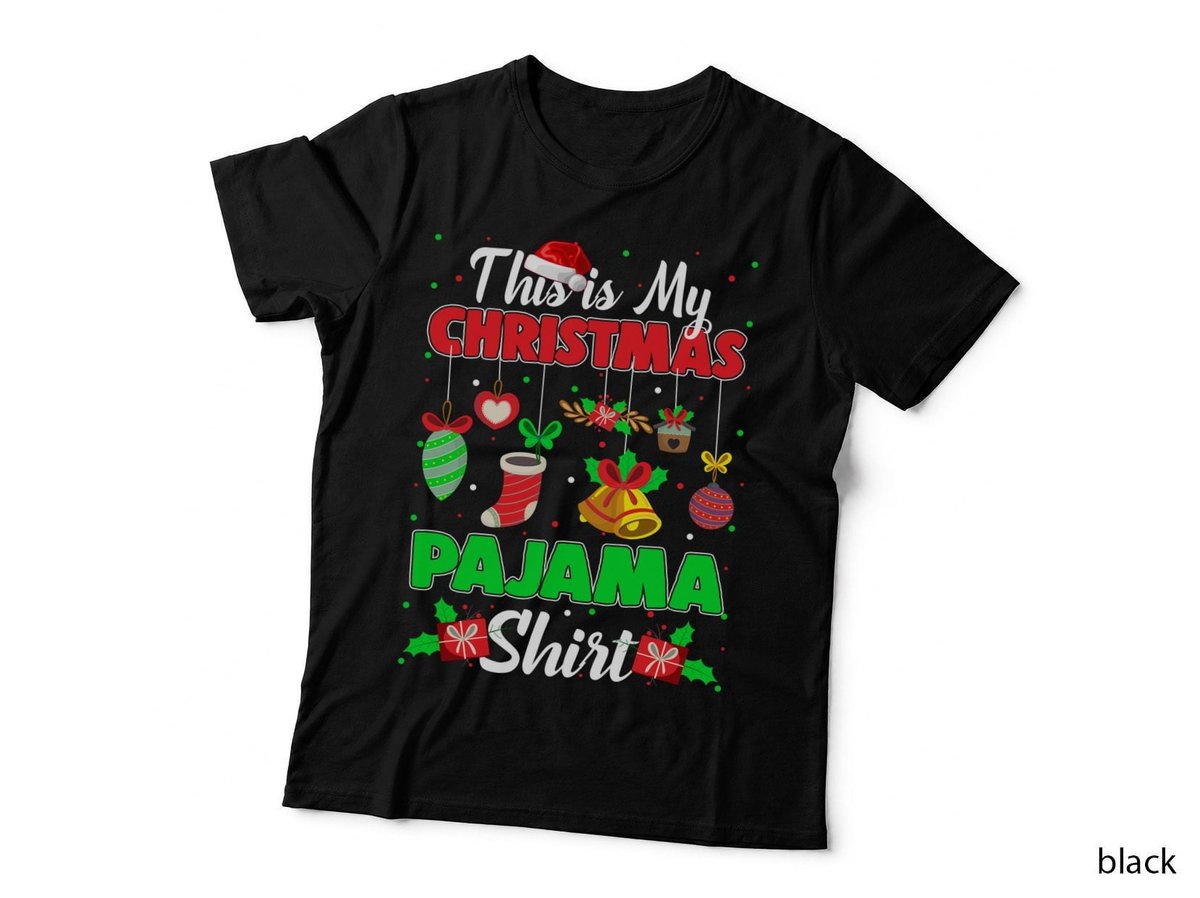 Christmas Pajama T-Shirt, Festive Holiday Style, Cozy Christmas Print