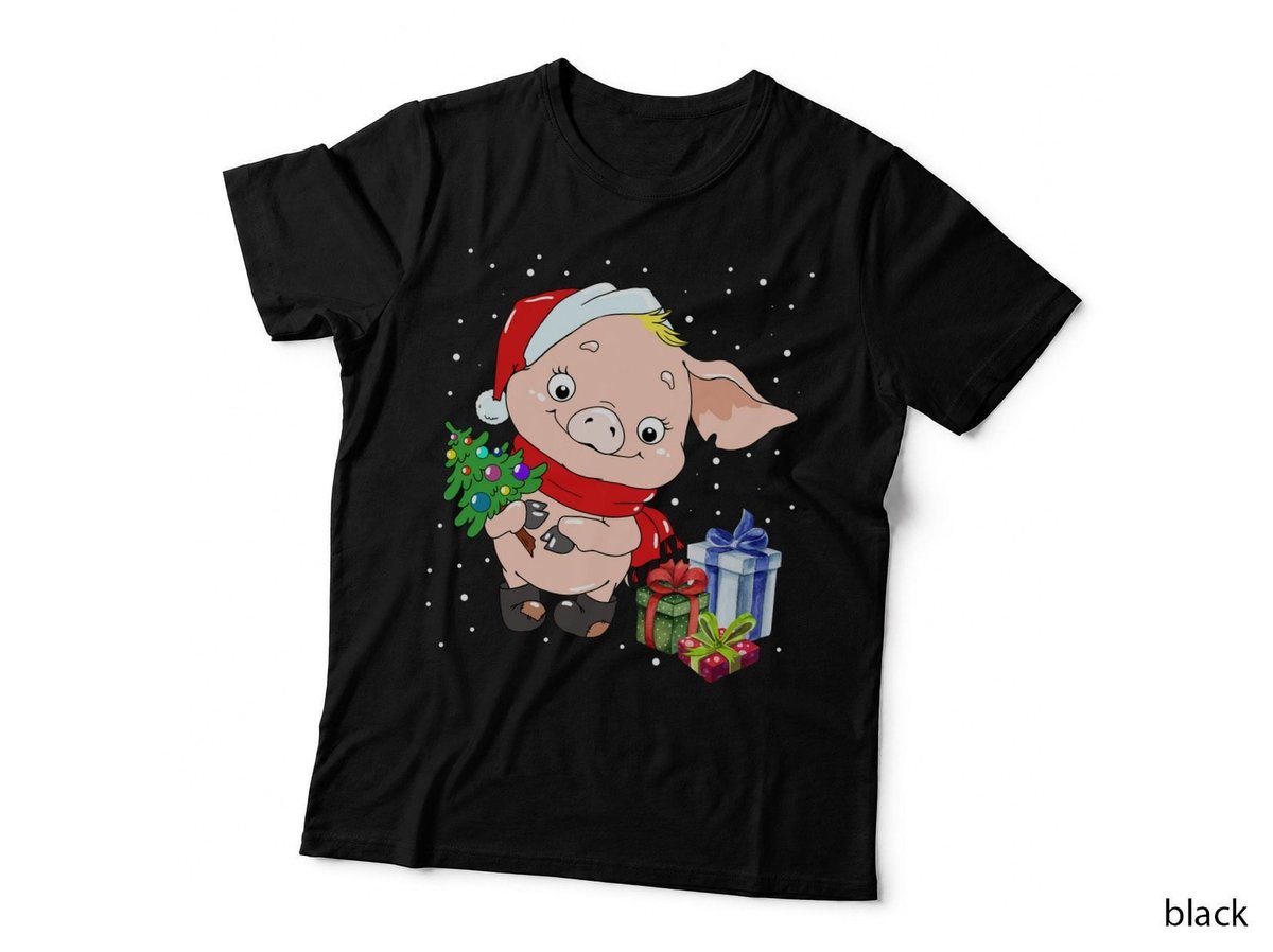 Christmas Piglet T-Shirt, Festive Holiday Design, Pet Lover Apparel