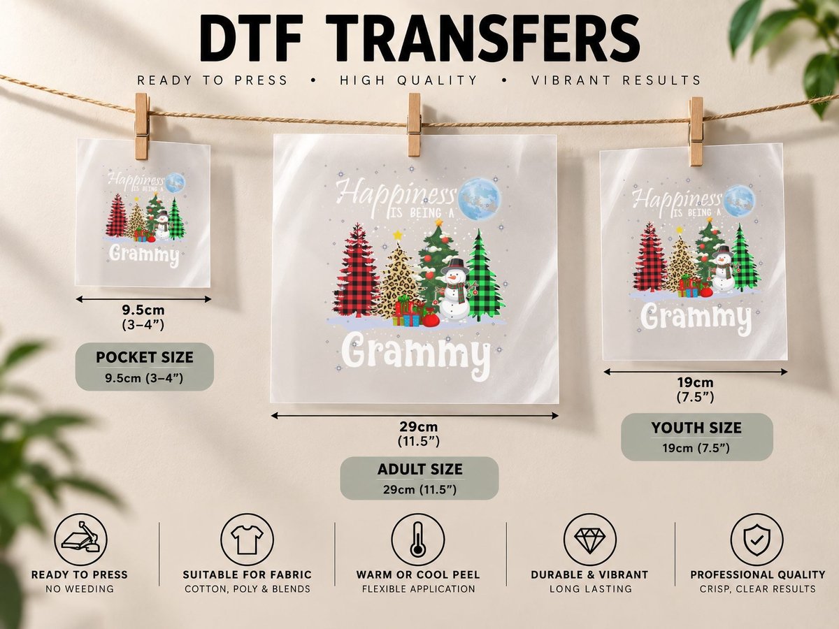 Christmas Plaid Tree, Festive Holiday Style DTF Transfer Iron On