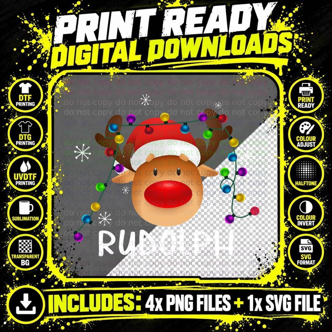 Christmas Reindeer T-Shirt, Festive Holiday Design Png SVG Digital Bundle