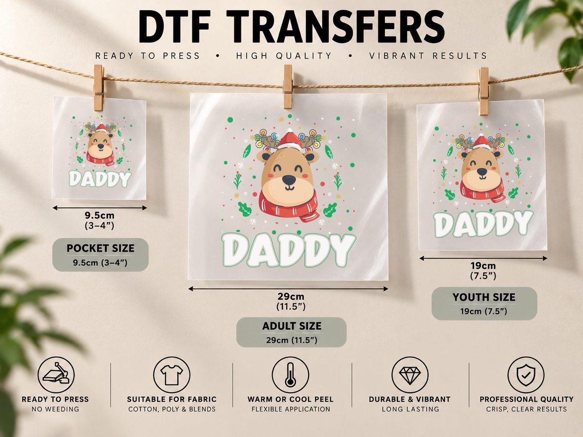 Christmas Reindeer, Festive Holiday Style, Pet Lover DTF Transfer Iron On