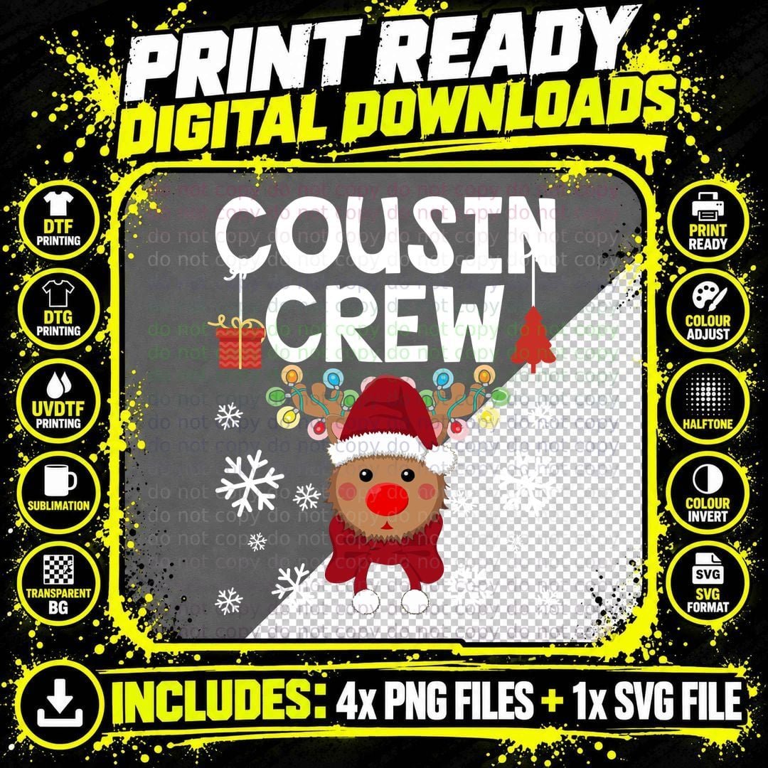 Christmas Reindeer T-Shirt, Festive Holiday Style Png SVG Digital Bundle