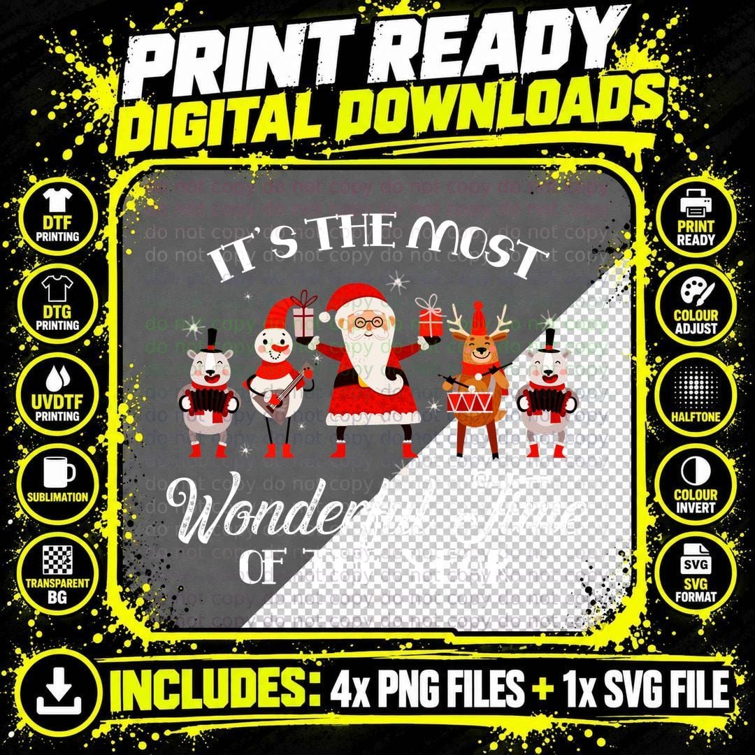 Christmas Santa Band T-Shirt, Festive Holiday Music Png SVG Digital Bundle