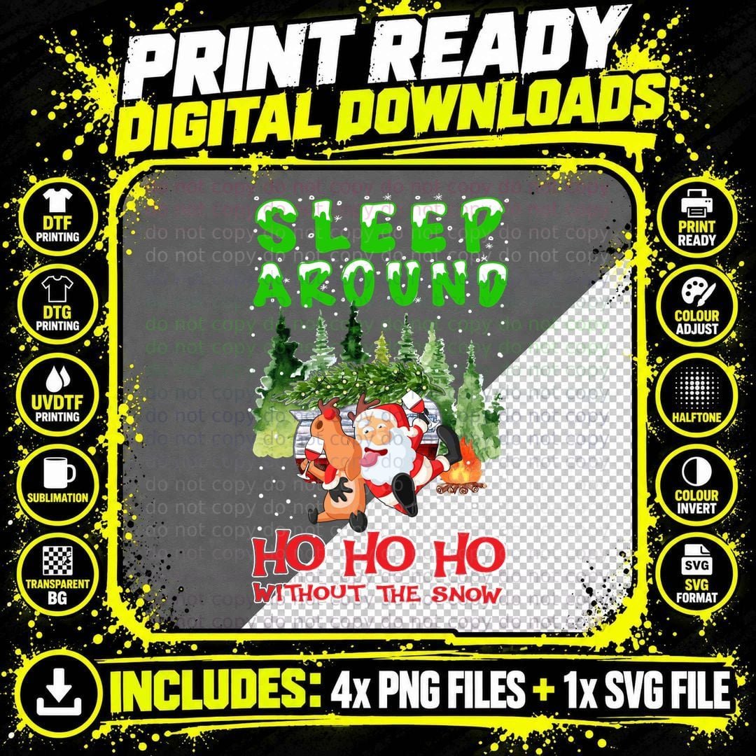 Christmas Santa Claus T-Shirt, Festive Holiday Theme Png SVG Digital Bundle