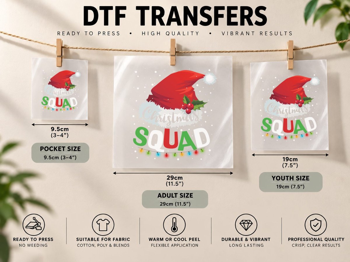 Christmas Santa Hat, Festive Holiday Style, Christmas DTF Transfer Iron On