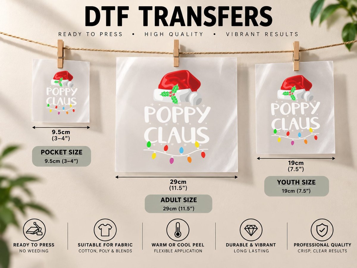 Christmas Santa Hat, Festive Holiday Style DTF Transfer Iron On