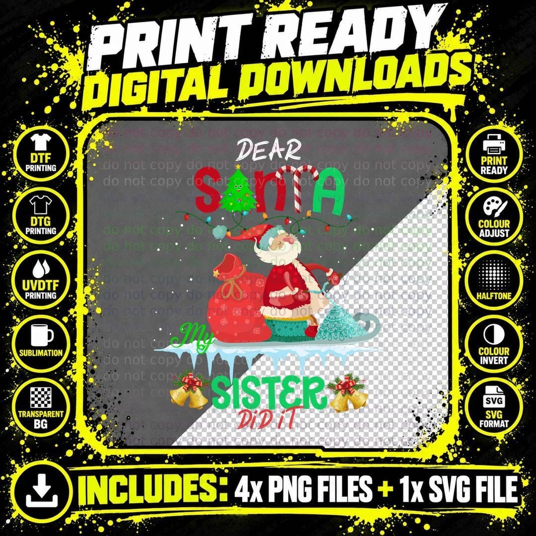 Christmas Santa T-Shirt, Festive Holiday Design Png SVG Digital Bundle