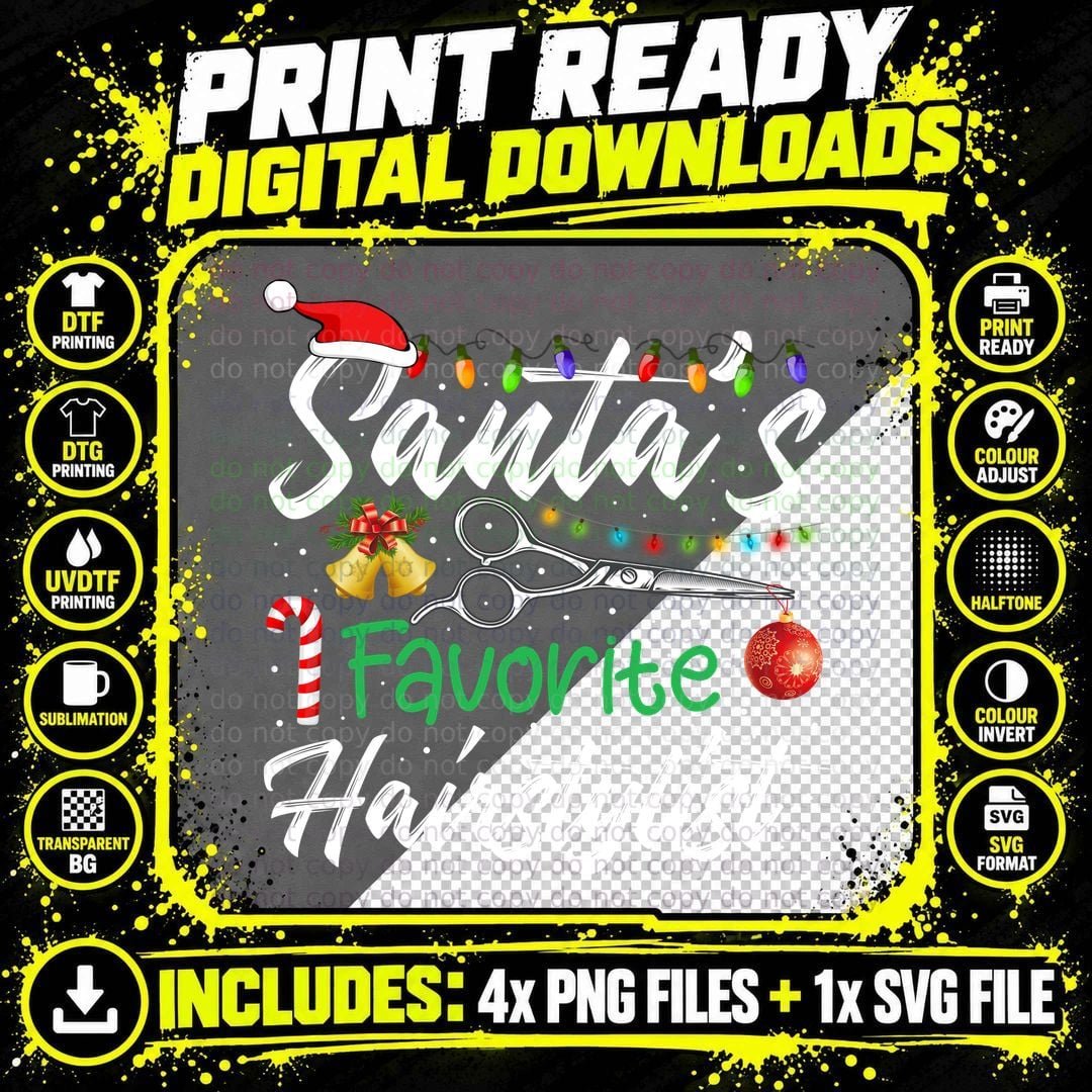 Christmas Scissors T-Shirt, Festive Holiday Design Png SVG Digital Bundle