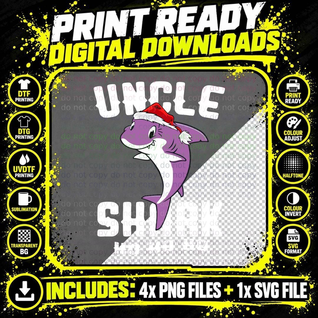 Christmas Shark T-Shirt, Festive Santa Hat Design Png SVG Digital Bundle