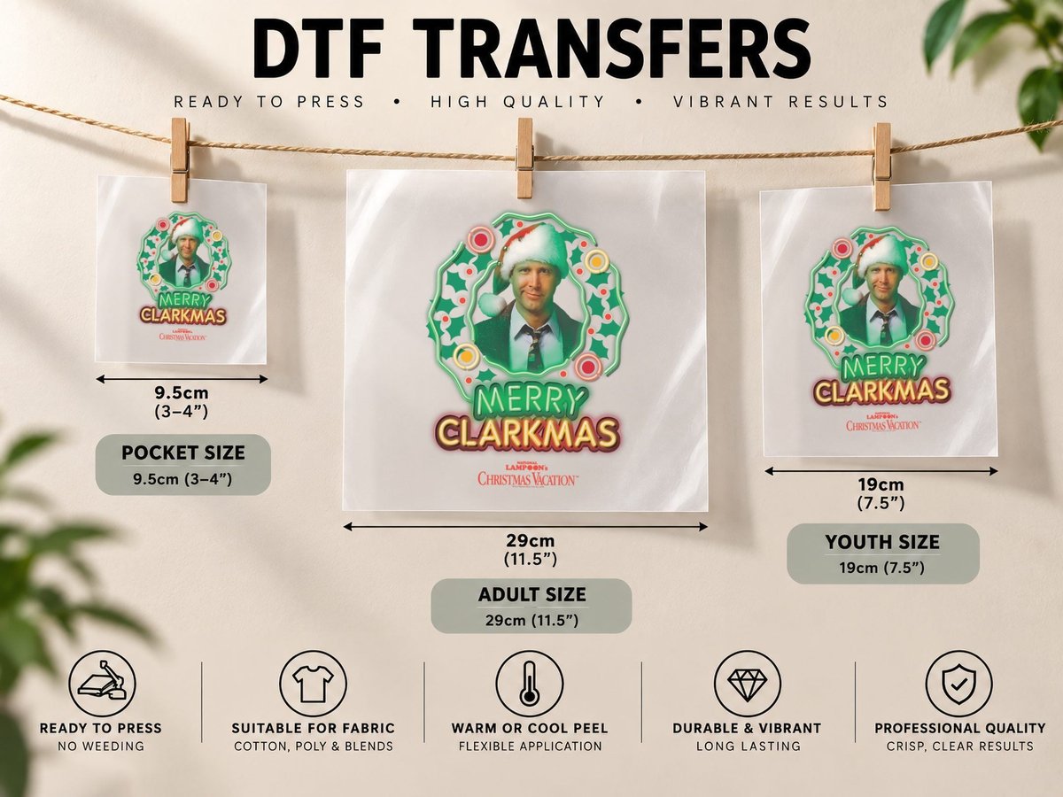 Christmas Vacation Neon Clark DTF Transfer Iron On