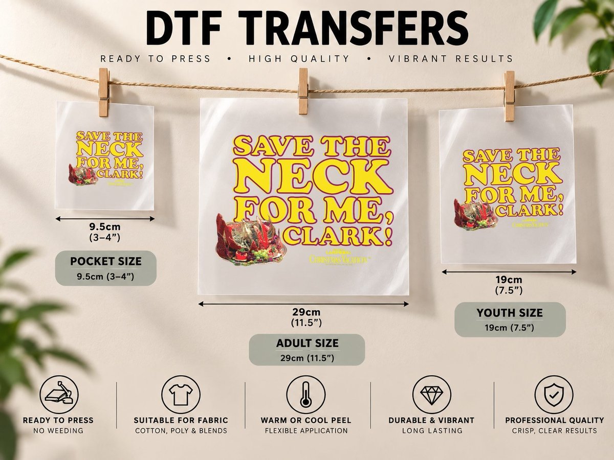 Christmas Vacation Save the Neck Clark DTF Transfer Iron On