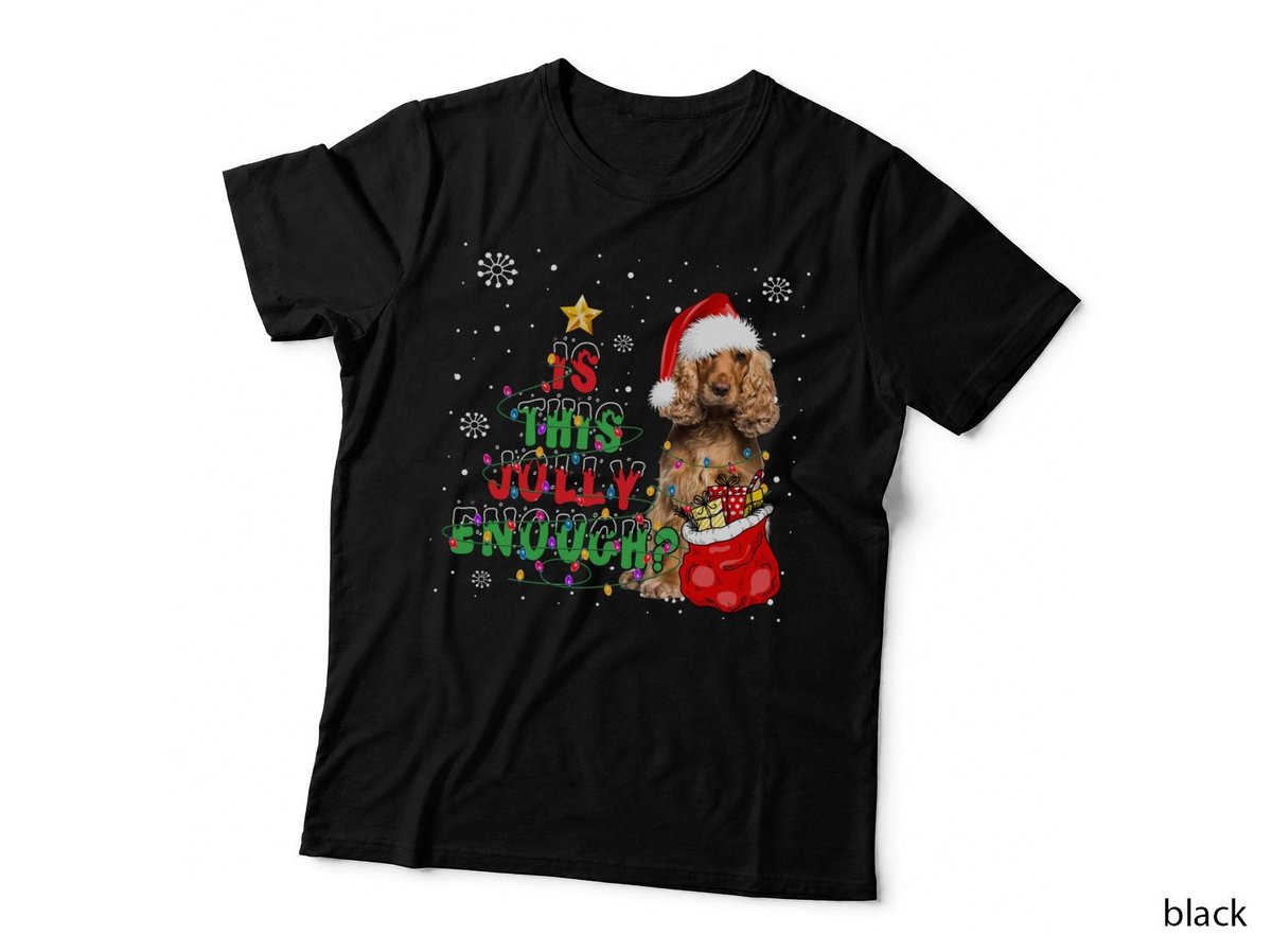 Cocker Spaniel Christmas T-Shirt, Festive Holiday Design, Pet Lover Apparel
