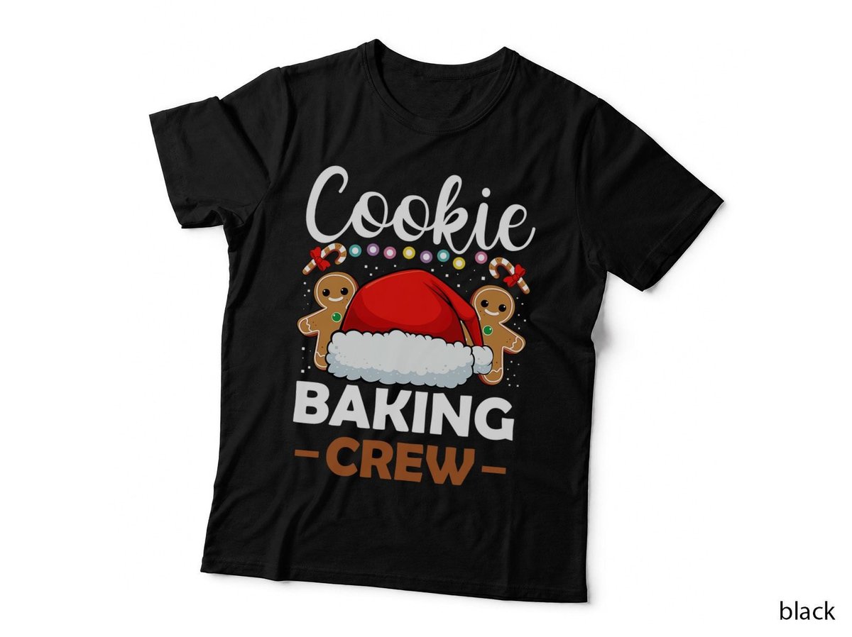 Cookie Baking Crew Christmas Pajama Gingerbread Santa Hat T-Shirt