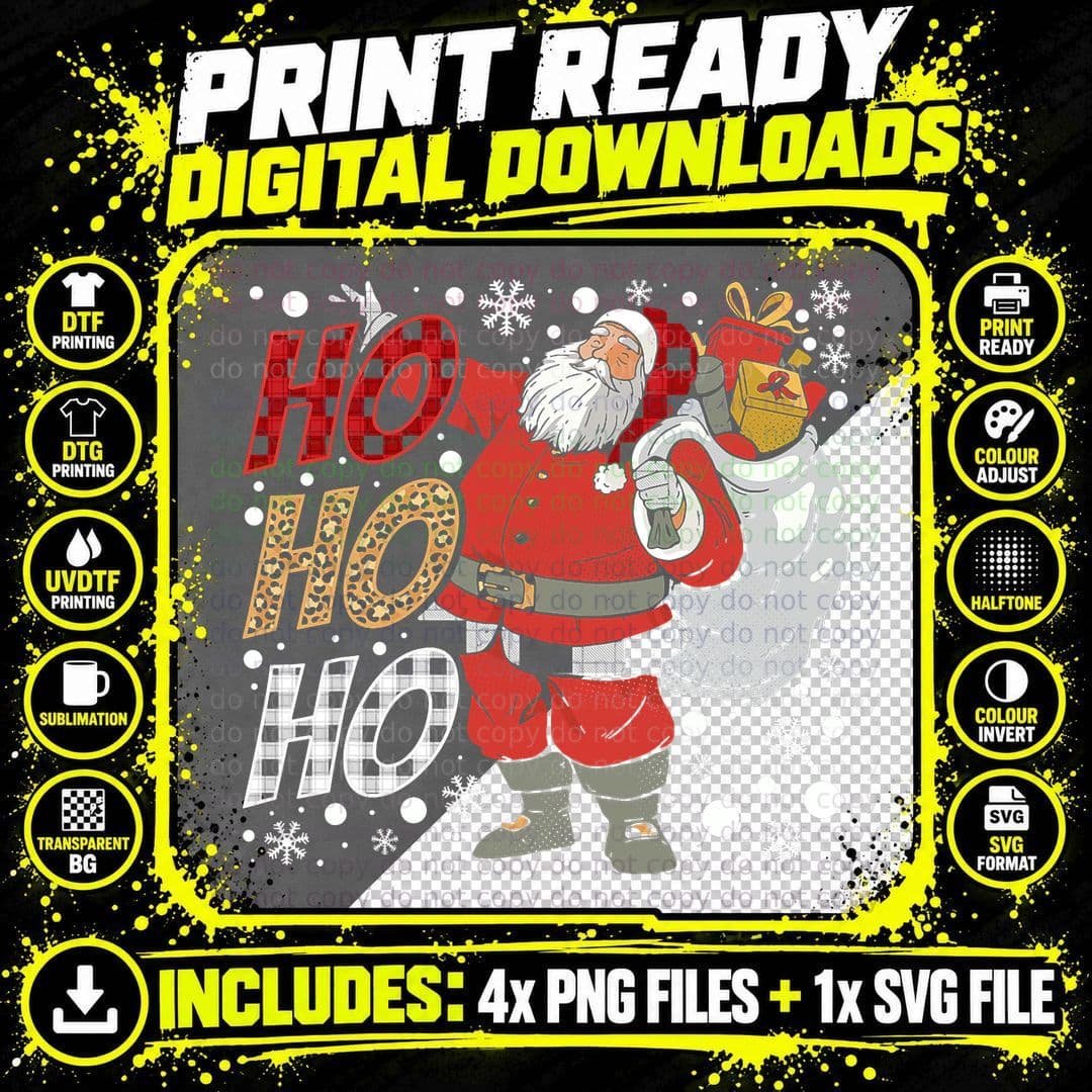 Cool Vintage Christmas Santa Claus Face Funny Snowman Png SVG Digital Bundle