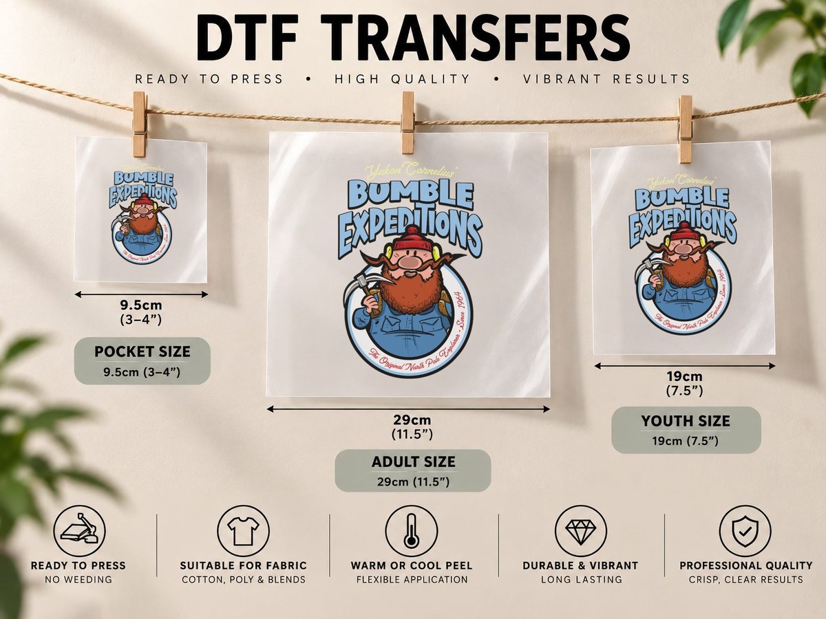 Cornelius of the Yukon Bumble Expeditions Reindeer DTF Transfer Iron On