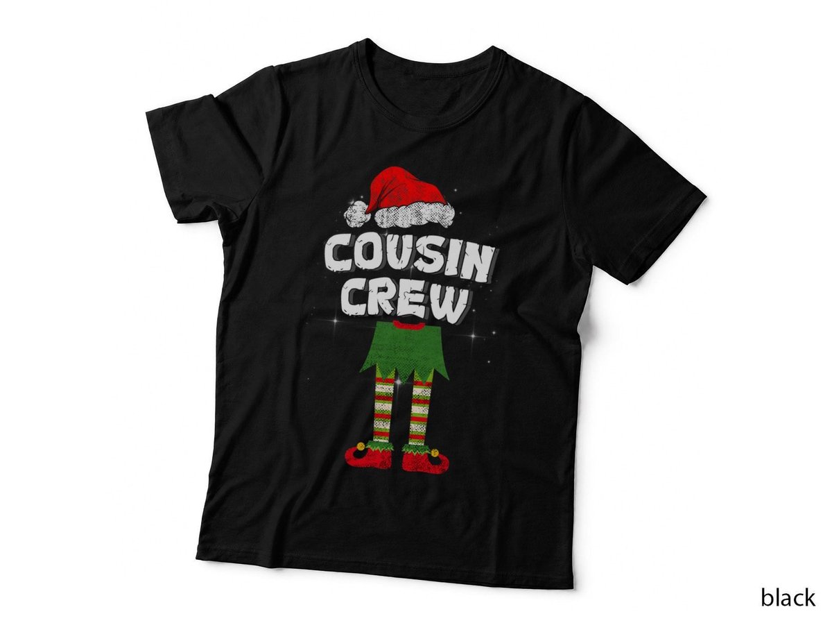 Cousin Crew Elf Matching Group Christmas Family Kids Pajama T-Shirt