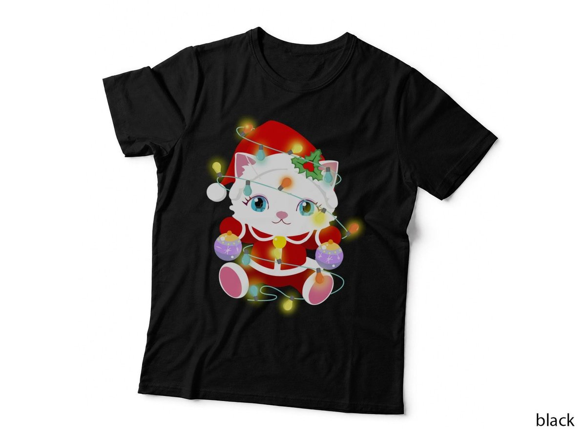 Cute Cat Christmas T-Shirt, Festive Holiday Style, Pet Lover Apparel