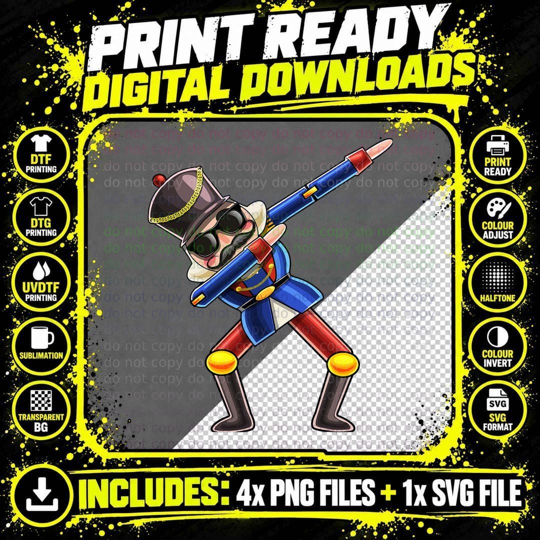 Dabbing Nutcracker Christmas Costume Nutcracker Gift Png SVG Digital Bundle