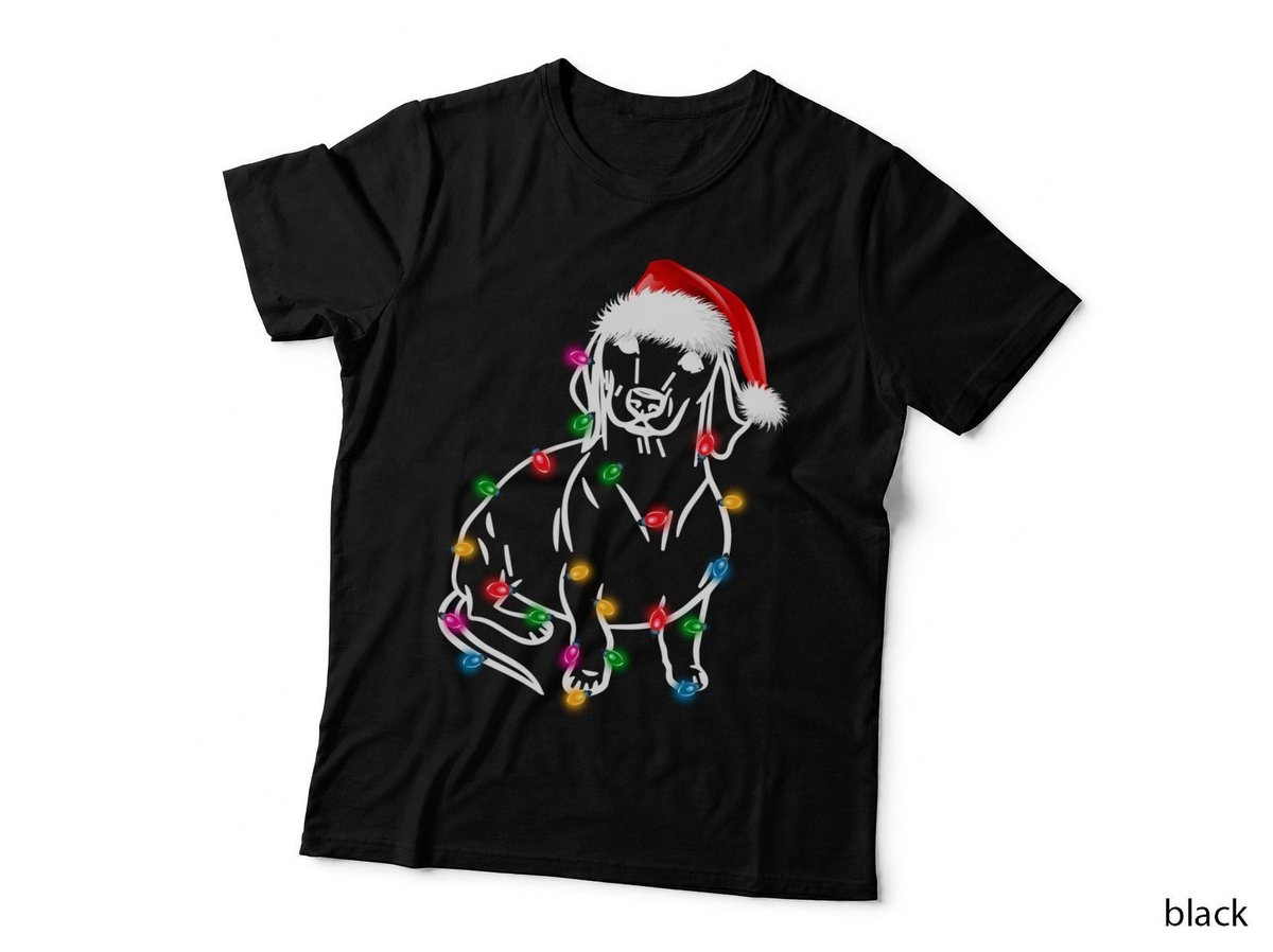 Dachshund Christmas Lights T-Shirt, Festive Holiday Style, Pet Lover Apparel